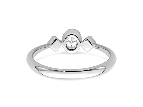 Rhodium Over 14K Gold Petite Oval Diamond Ring 0.24ctw