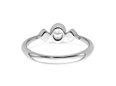 Rhodium Over 14K Gold Petite Oval Diamond Ring 0.24ctw