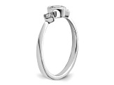 Rhodium Over 14K Gold Petite Oval Diamond Ring 0.24ctw