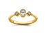 14K Yellow Gold Petite Oval Diamond Ring 0.24ctw