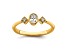 14K Yellow Gold Petite Oval Diamond Ring 0.24ctw