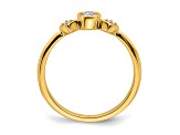 14K Yellow Gold Petite Oval Diamond Ring 0.24ctw