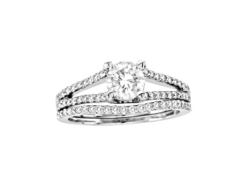 Picture of 14K White Gold 1.10ctw Diamond Engagement Ring Set
