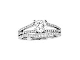 14K White Gold 1.10ctw Diamond Engagement Ring Set