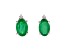 0.82ctw Oval Emerald and Diamond Earring set in 14k White Gold