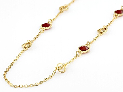 Judith Ripka Verona Carnelian 36" 14k Gold Clad Necklace