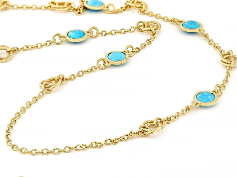 Judith Ripka Verona Magnesite 36" 14k Gold Clad Necklace