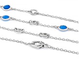 Judith Ripka Verona Blue Agate 36" Rhodium Over Sterling Silver Necklace