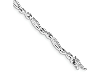 Picture of Rhodium Over 14k White Gold Diamond Infinity Link Bracelet