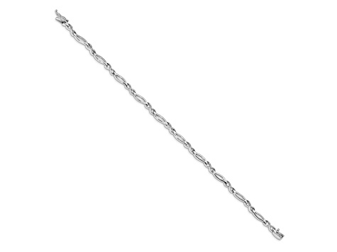 Rhodium Over 14k White Gold Diamond Infinity Link Bracelet