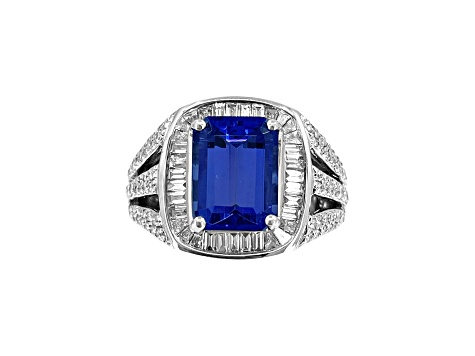 14K White Gold Tanzanite and Diamond Ring, 3.73ctw