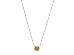 Yellow Citrine Platinum Over Sterling Silver Pendant With Chain 0.81ctw