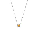 Yellow Citrine Platinum Over Sterling Silver Pendant With Chain 0.81ctw