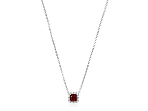 Red Garnet Platinum Over Sterling Silver Pendant With Chain 0.80ctw