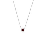 Red Garnet Platinum Over Sterling Silver Pendant With Chain 0.80ctw