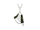 Connemara Marble Sterling Silver Harp Necklace