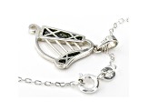 Connemara Marble Sterling Silver Harp Necklace