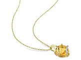 Citrine and Diamond Accent 18k Yellow Gold Over Sterling Silver Pendant with Chain 6.5ctw