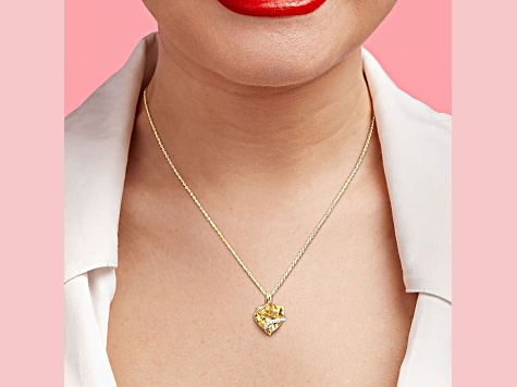 Citrine and Diamond Accent 18k Yellow Gold Over Sterling Silver Pendant with Chain 6.5ctw