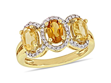 Picture of Citrine, Madeira Citrine and Diamond 18k Yellow Gold Over Sterling Silver Ring 1.53ctw