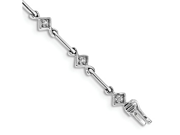 Picture of Rhodium Over 14k White Gold Diamond Link Bracelet