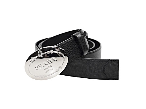 Prada Enamel Oval Logo shops Buckle Belt