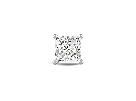 White Cubic Zirconia 14k White Gold Single Stud With Velvet Gift Box 2.00ctw