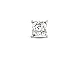 White Cubic Zirconia 14k White Gold Single Stud With Velvet Gift Box 2.00ctw