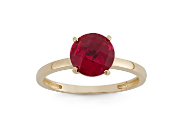 Picture of Round Lab Created Ruby 10K Yellow Gold Ring 2.20ctw