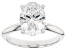 14K White Gold Oval IGI Certified Lab Grown Diamond Solitaire Ring 3.0ct, F Color/VS2 Clarity