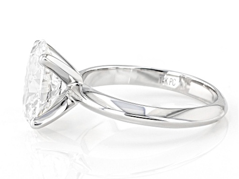 14K White Gold Oval IGI Certified Lab Grown Diamond Solitaire Ring 3.0ct, F Color/VS2 Clarity