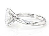 14K White Gold Oval IGI Certified Lab Grown Diamond Solitaire Ring 3.0ct, F Color/VS2 Clarity