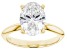 14K Yellow Gold Oval IGI Certified Lab Grown Diamond Solitaire Ring 3.0ct, F Color/VS2 Clarity