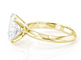 14K Yellow Gold Oval IGI Certified Lab Grown Diamond Solitaire Ring 3.0ct, F Color/VS2 Clarity