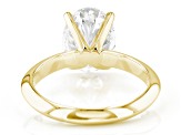 14K Yellow Gold Oval IGI Certified Lab Grown Diamond Solitaire Ring 3.0ct, F Color/VS2 Clarity