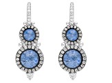 Judith Ripka 7mm Dumortierite & 1.0ctw Bella Luce® Diamond Simulant Rhodium Over Sterling Earrings