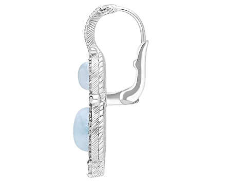 Judith Ripka 7mm Aquamarine & 1.0ctw Bella Luce® Rhodium Over Sterling Silver Dangle Earrings
