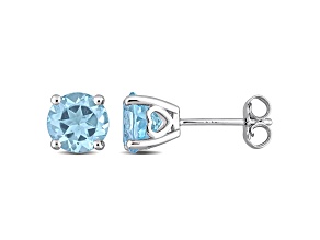 3ctw Sky Blue Topaz Stud Earrings in Sterling Silver