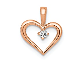 14k Rose Gold Diamond Heart Pendant