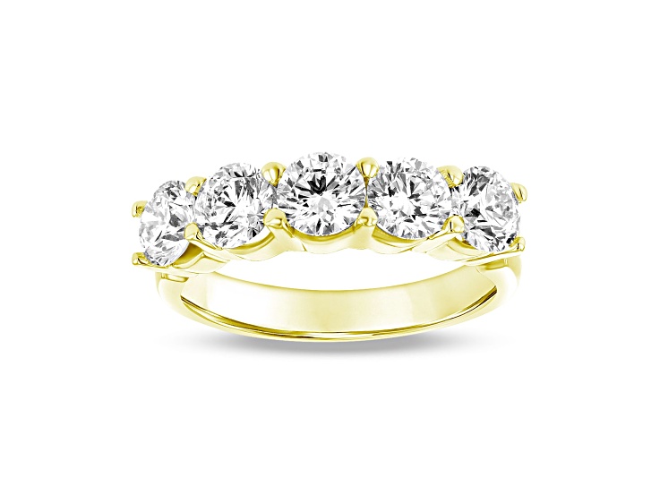 2.00ctw 5 Stone Wedding Band 14k Yellow Gold