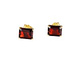 Red Garnet 18k Yellow Gold Over Sterling Silver Earrings