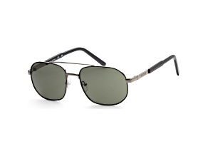 Guess Men's 57 mm Shiny Dark Nickeltin Sunglasses