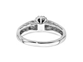 Rhodium Over 14K White Gold Diamond Cluster Engagement Ring 0.48ctw