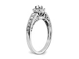 Rhodium Over 14K White Gold Diamond Cluster Engagement Ring 0.48ctw