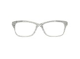 Silver Crystal Rectangular Frame Reading Glasses. Strength 1.50