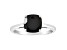 8mm Square Cushion Black Onyx Rhodium Over Sterling Silver Ring