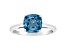 8mm Square Cushion London Blue Topaz Rhodium Over Sterling Silver Ring