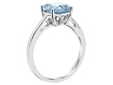 8mm Square Cushion Sky Blue Topaz Rhodium Over Sterling Silver Ring