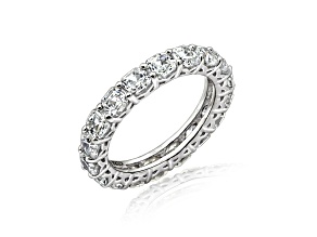 White Cubic Zirconia Platinum Over Sterling Silver Asscher Cut Ring 4.75ctw