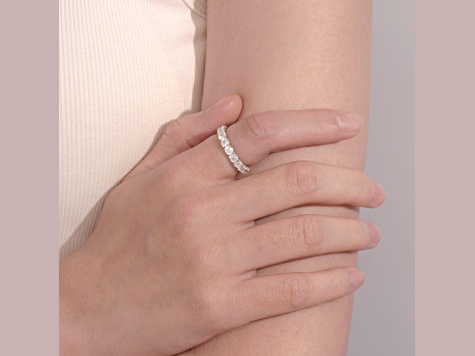 White Cubic Zirconia Platinum Over Sterling Silver Asscher Cut Ring 4.75ctw